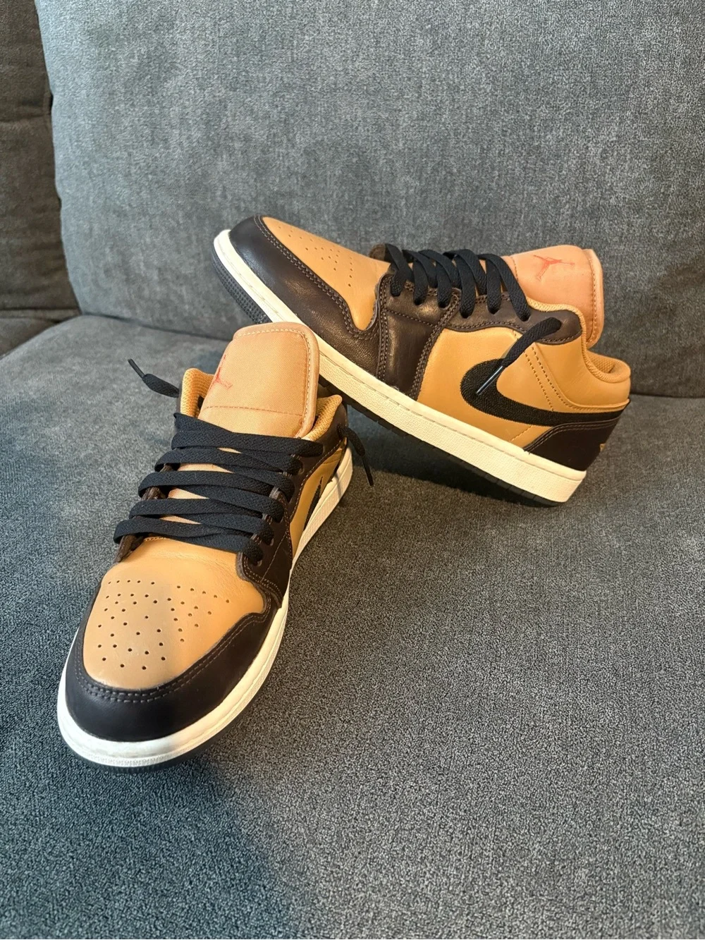 Jordan Low-Top Sneakers in Tan and Black